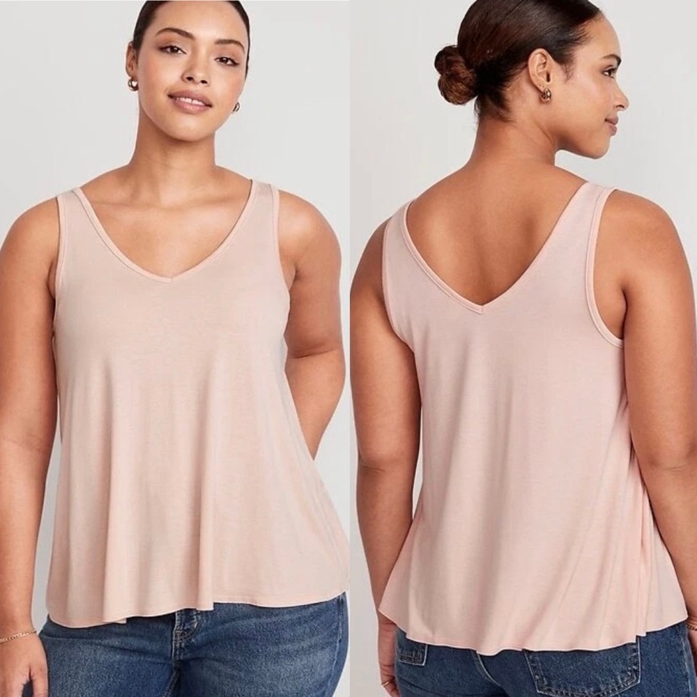 Old Navy • Light Pink Sleeveless Luxe Double Vee Tank Top Size 2X